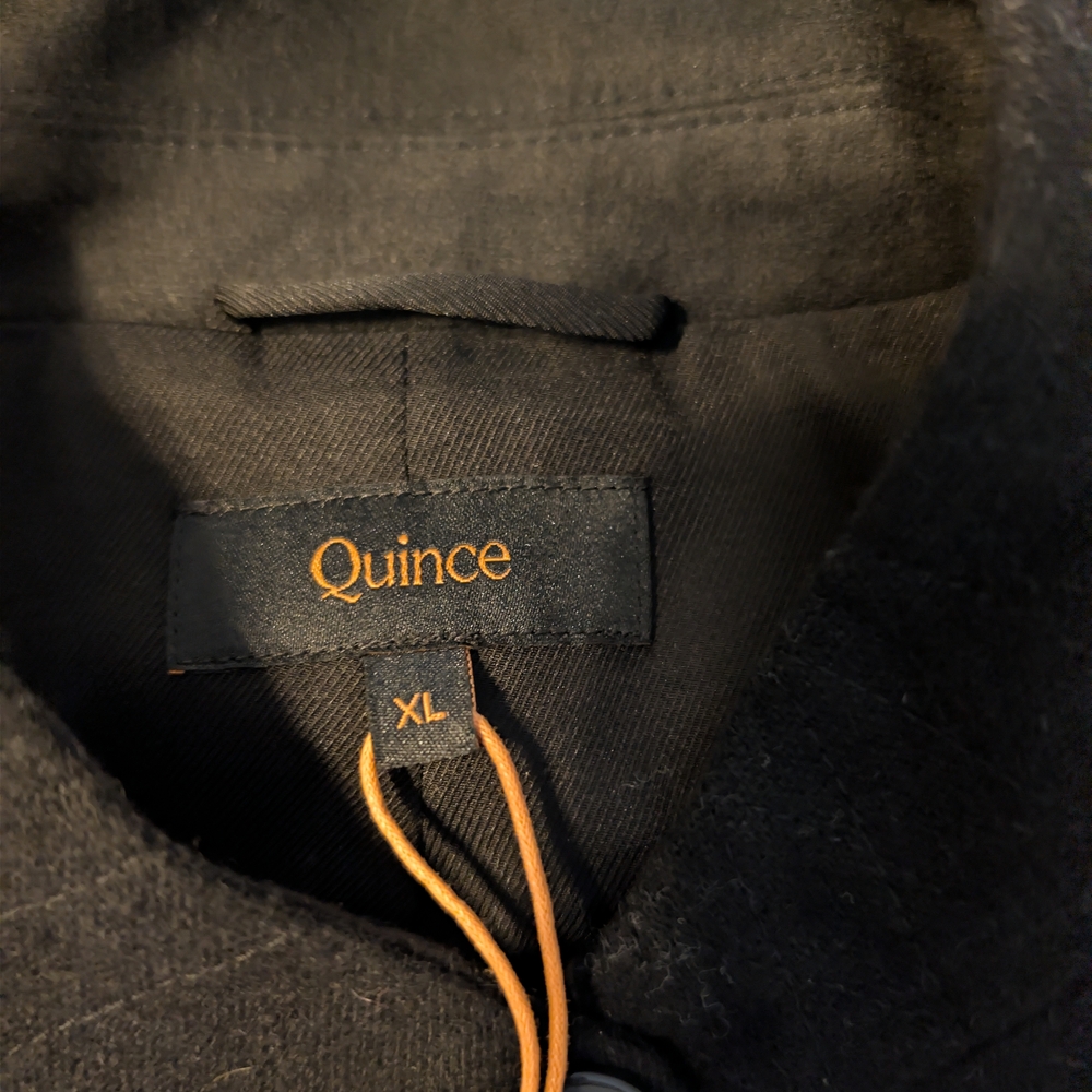 NWT Quince Womens Black Italian Wool Stand Collar Button-Up Blazer XL Academic - Picture 5 of 12